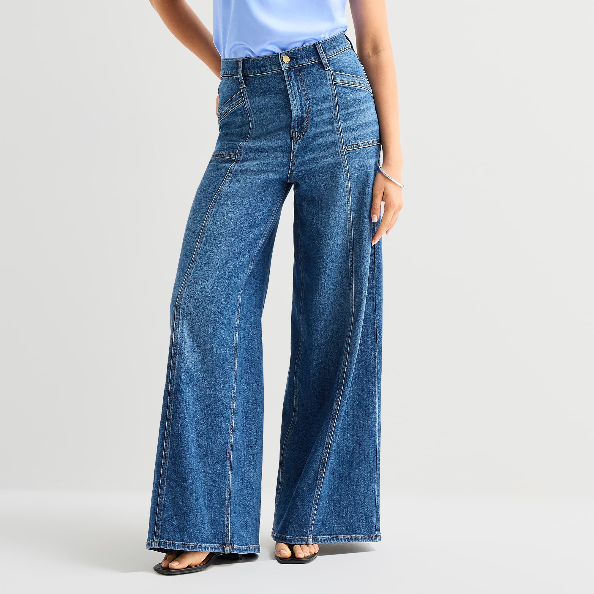 A.N.A Womens Highest Rise Wide Leg Jean