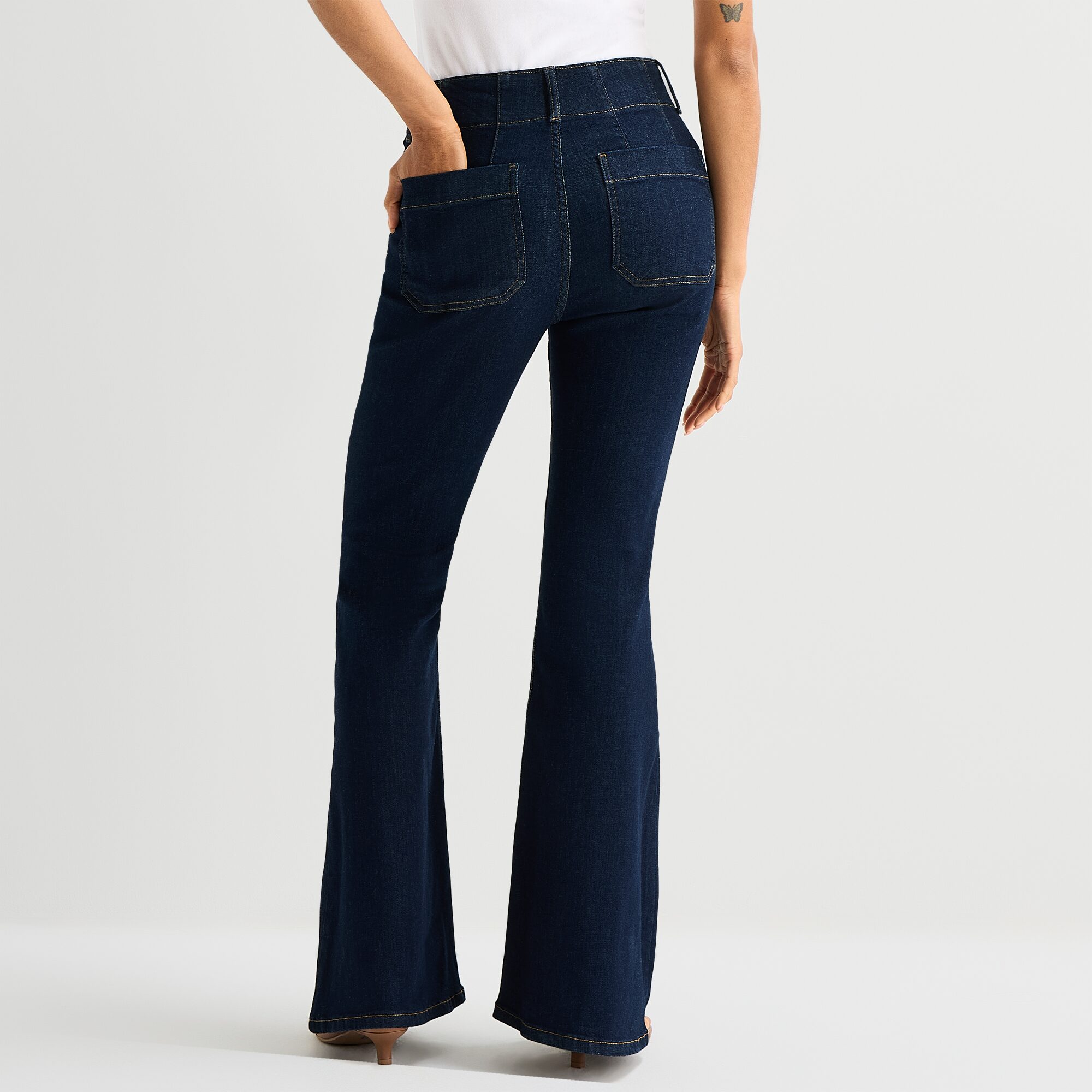 A.N.A Patch Pocket Womens Highest Rise Flare Leg Jean