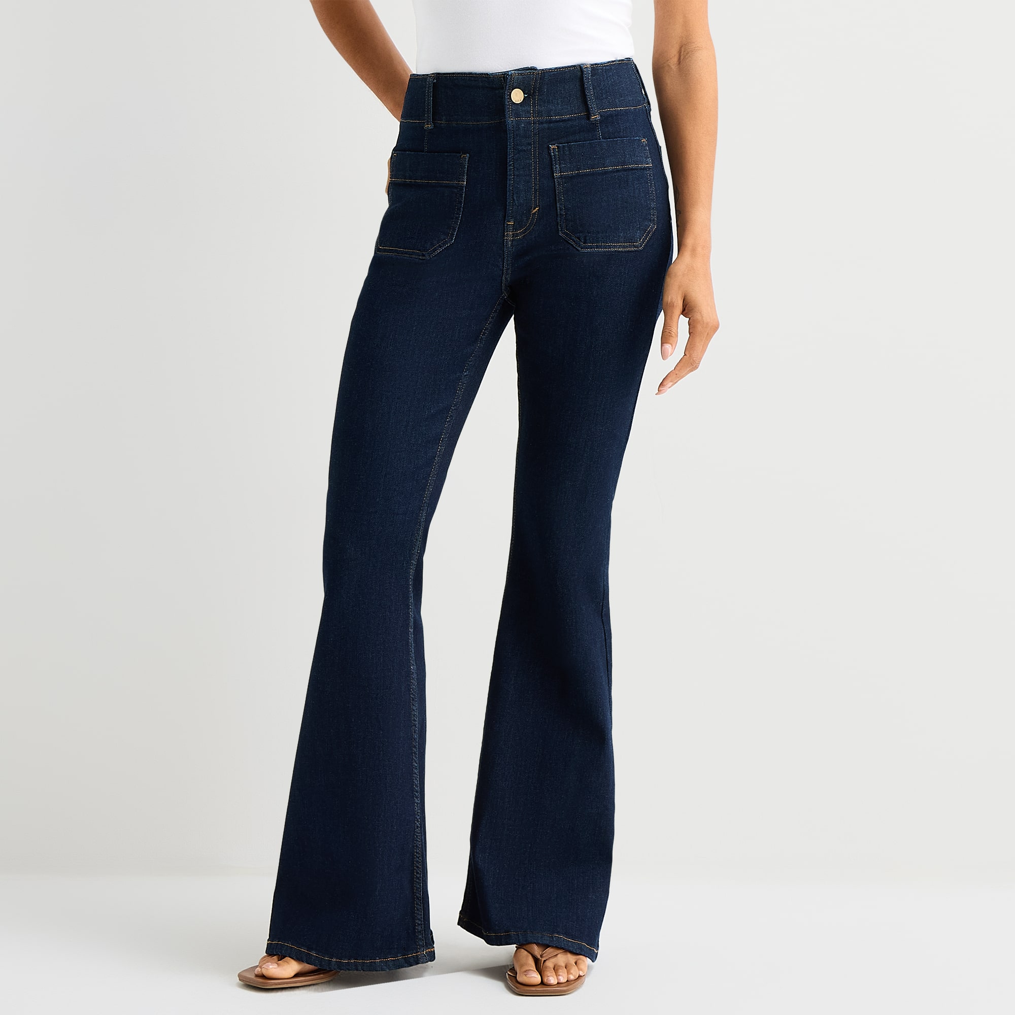A.N.A Patch Pocket Womens Highest Rise Flare Leg Jean