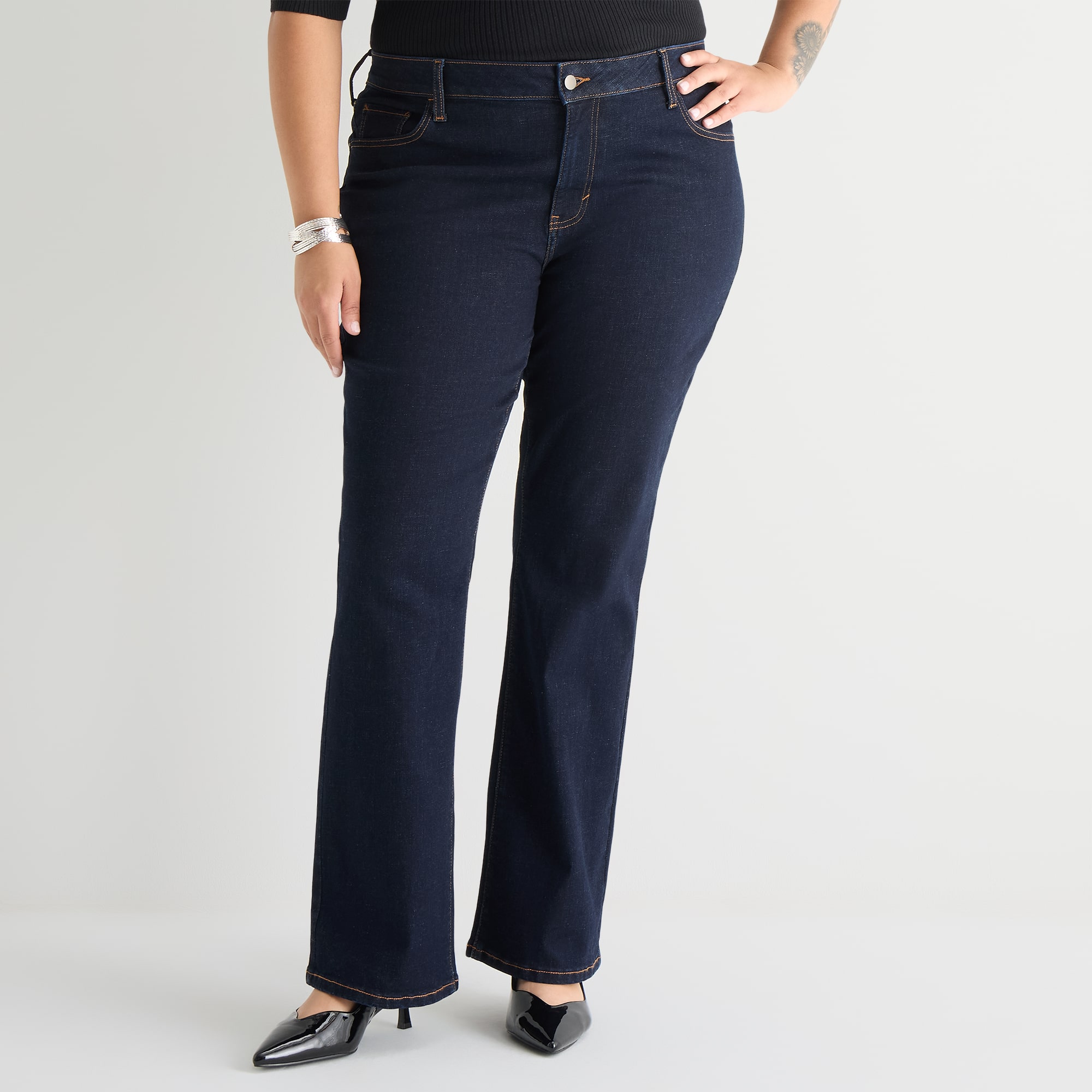 Worthington Womens Plus High Rise Skinny Fit Jean