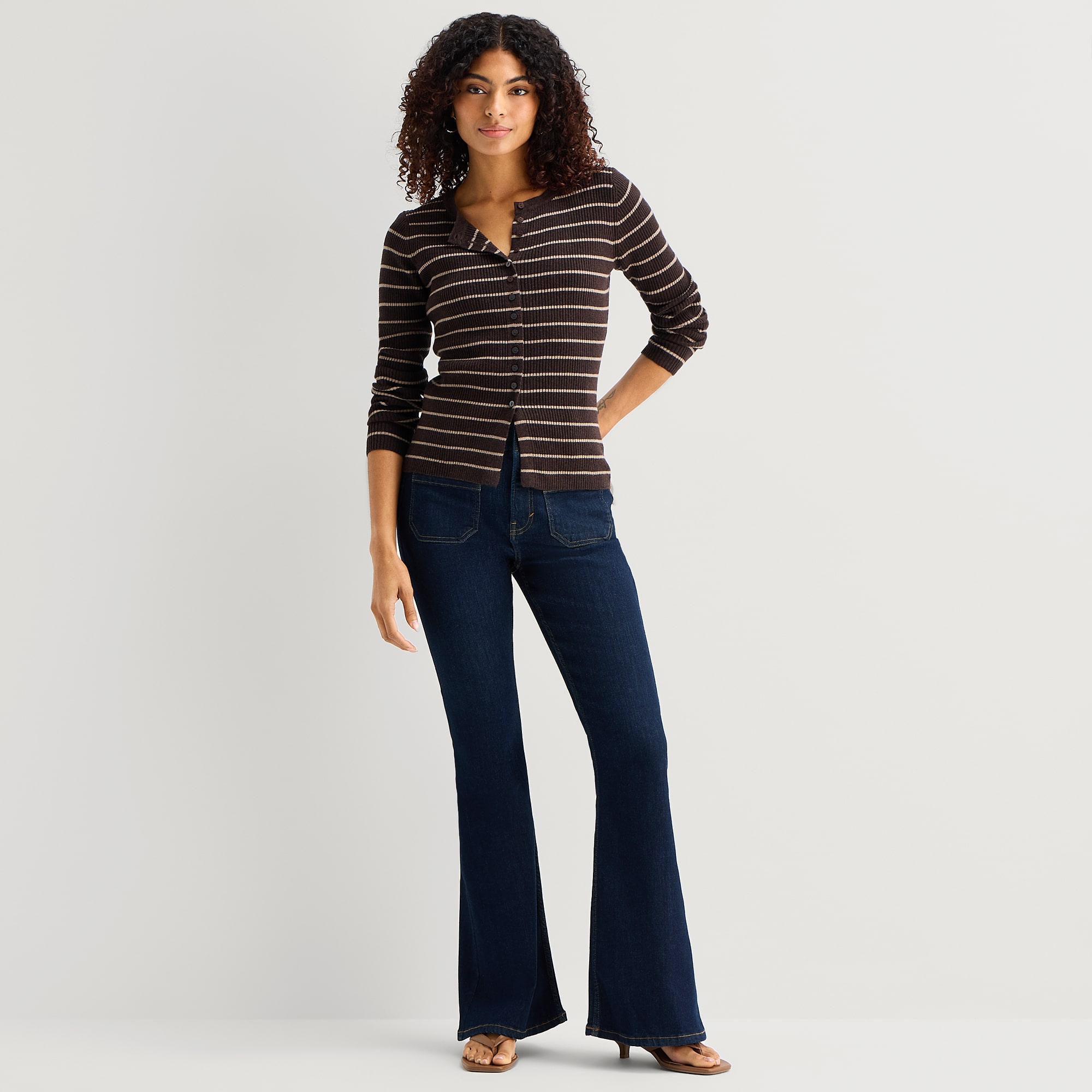 A.N.A Patch Pocket Womens Highest Rise Flare Leg Jean