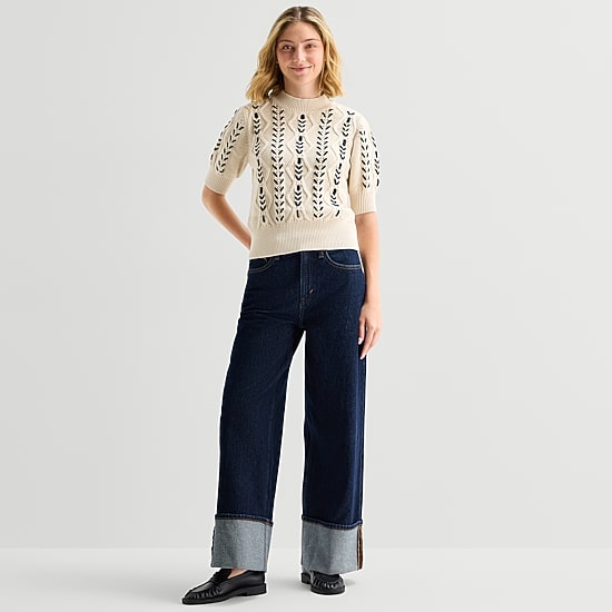 A.N.A Womens Highest Rise Wide Leg Jean