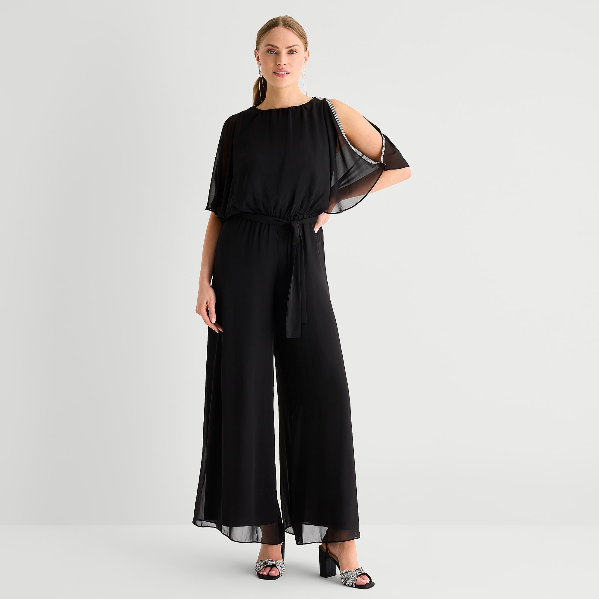 MSK Womens Boat Neck Short Sleeve Jumpsuit