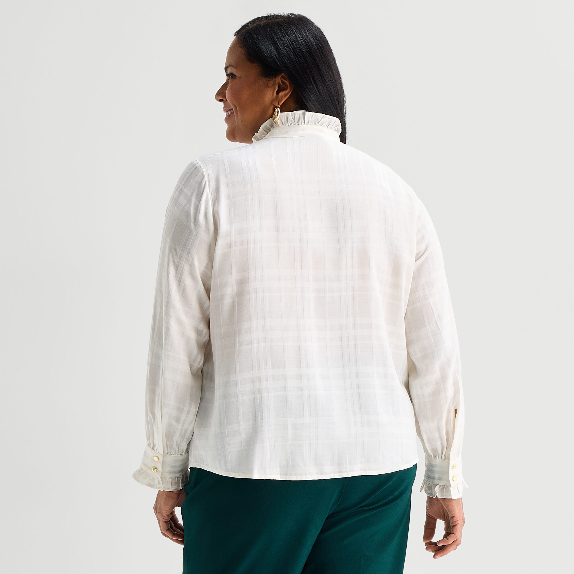 Liz Claiborne Womens Plus Long Sleeve Blouse