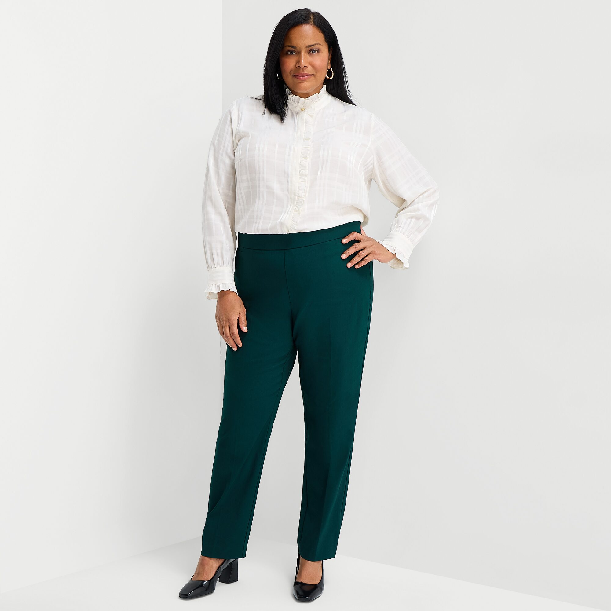 Liz Claiborne Womens Plus Long Sleeve Blouse