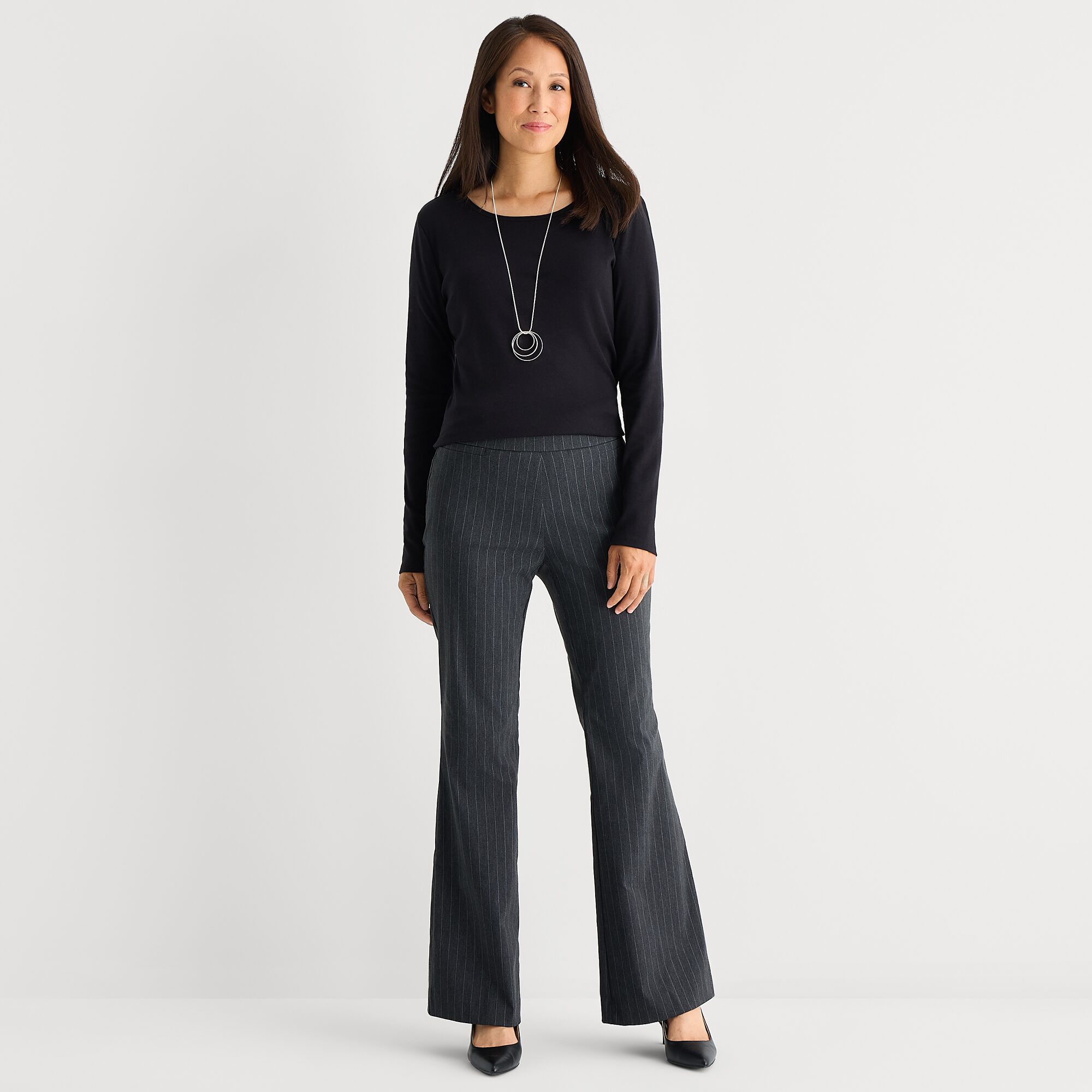 Liz Claiborne Womens Crew Neck Long Sleeve T-Shirt