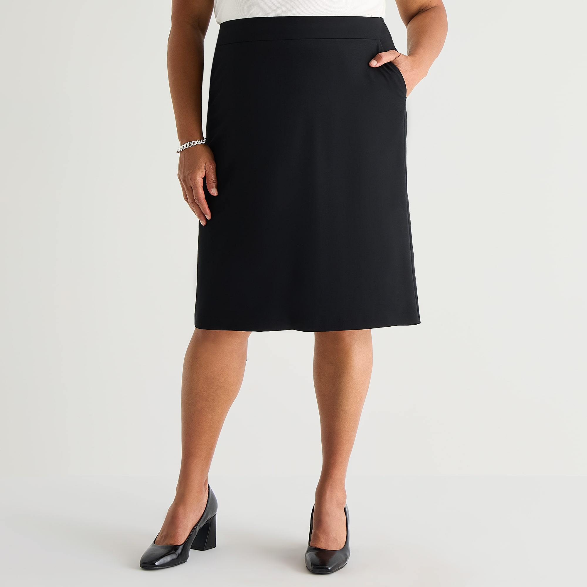 Liz Claiborne Womens Plus Mid Rise Pencil Skirt