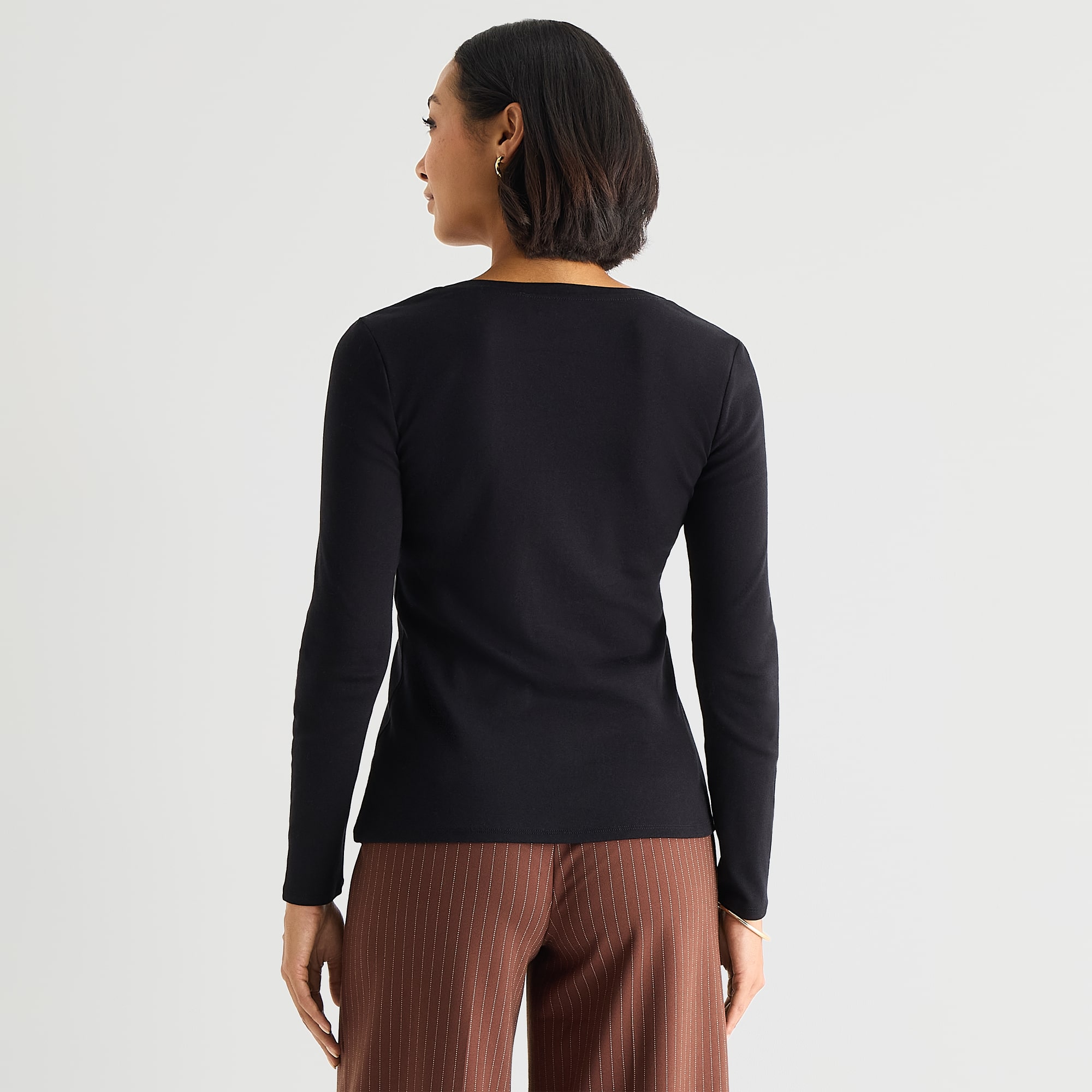 Liz Claiborne Womens V Neck Long Sleeve T-Shirt
