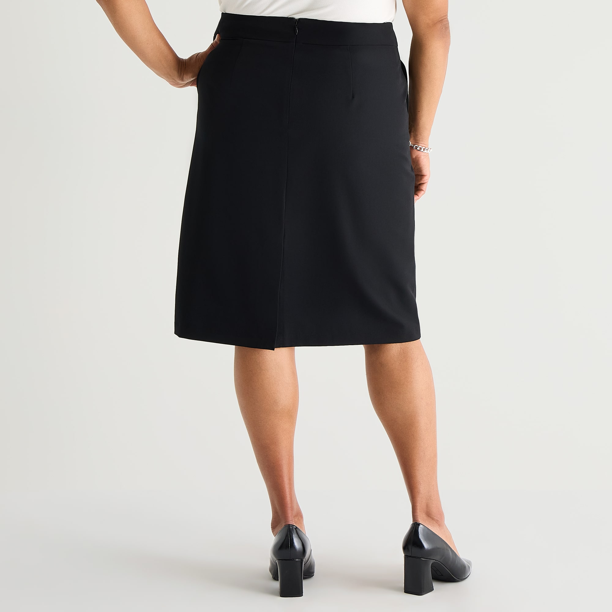 Liz Claiborne Womens Plus Mid Rise Pencil Skirt