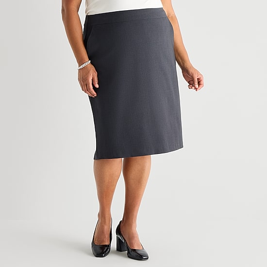 Liz Claiborne Womens Plus Mid Rise Pencil Skirt