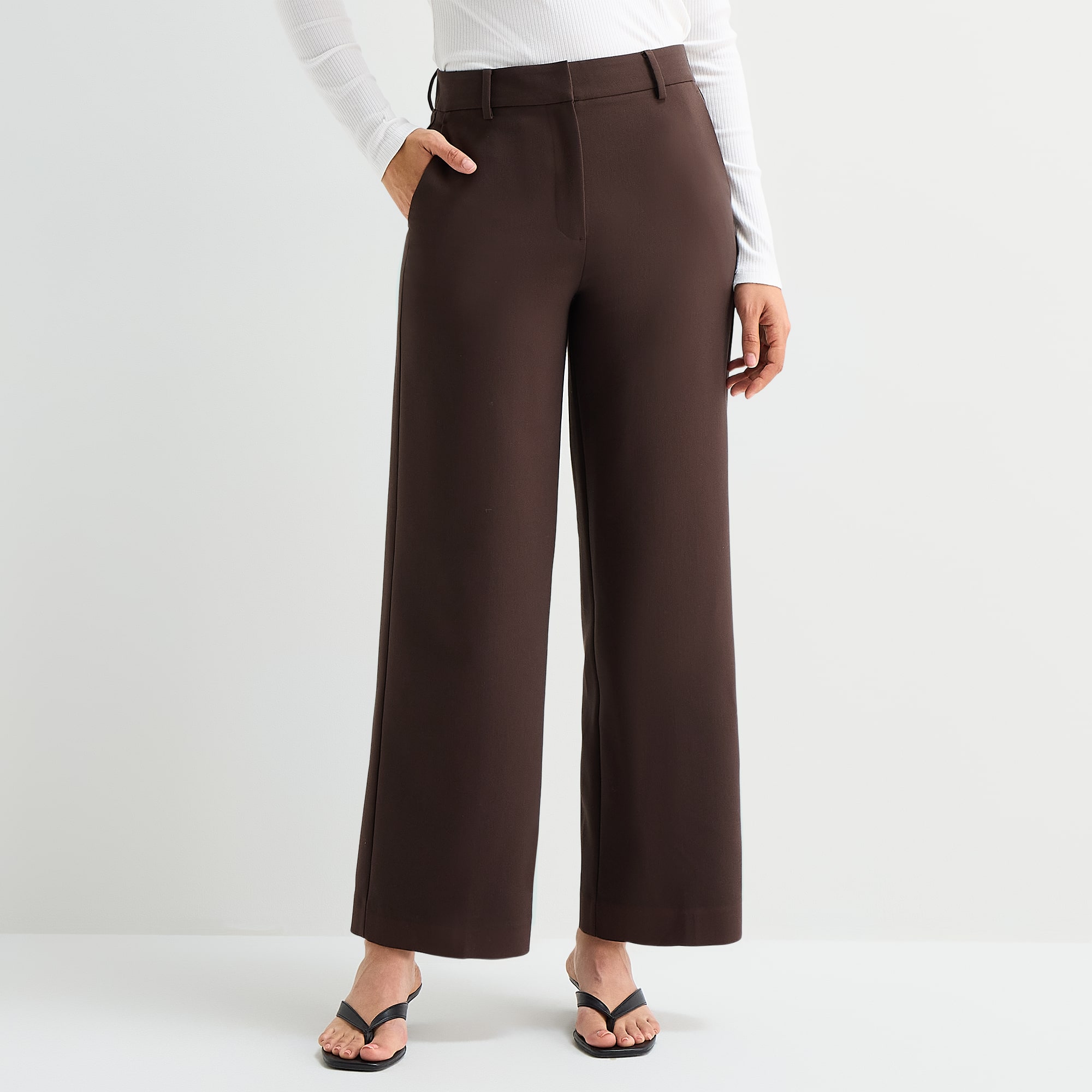 A.N.A Womens Wide Leg High Rise Trouser