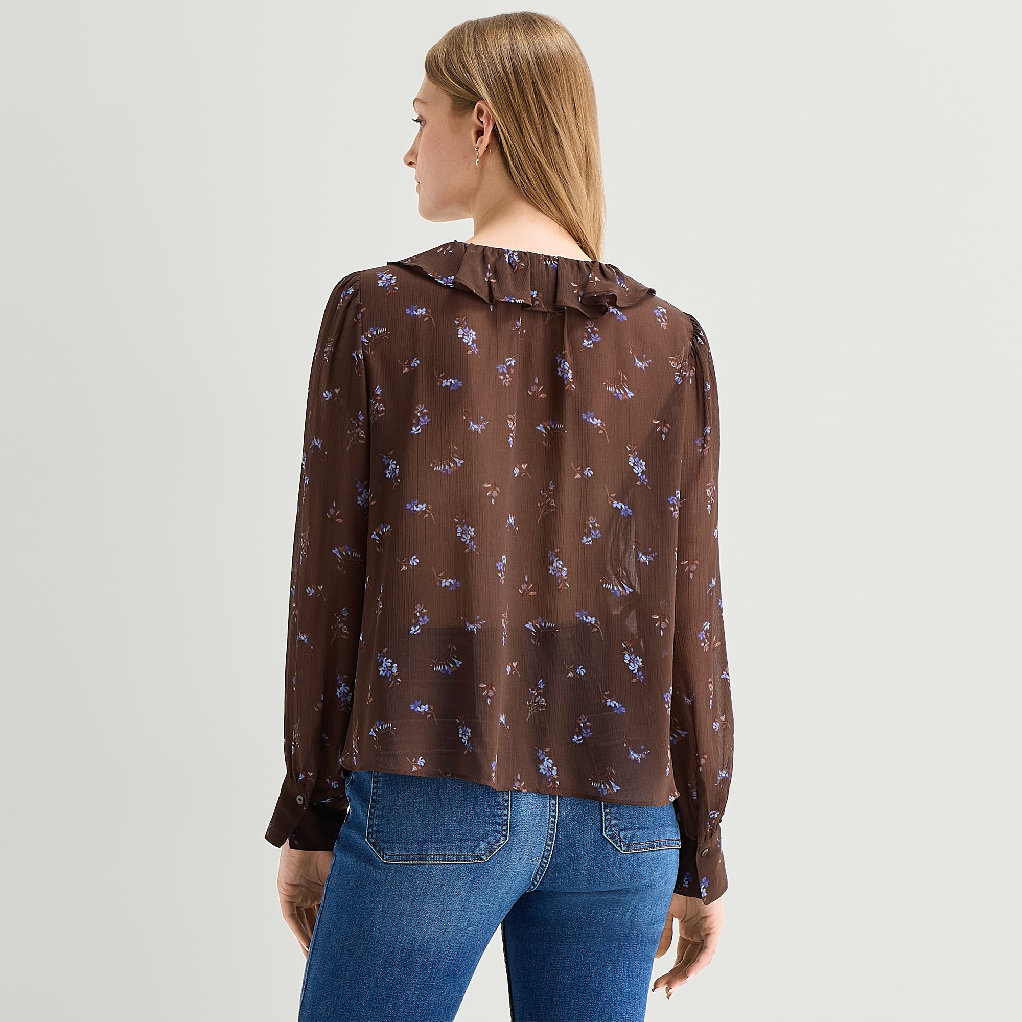 A.N.A Womens V Neck Long Sleeve Blouse