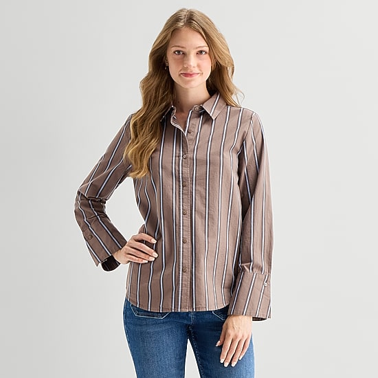 A.N.A Womens Tall Cuffed Long Sleeve Regular Fit Button-Down Shirt