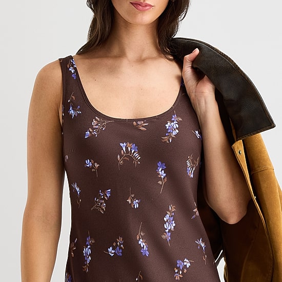 A.N.A Womens Sleeveless Floral Slip Dress
