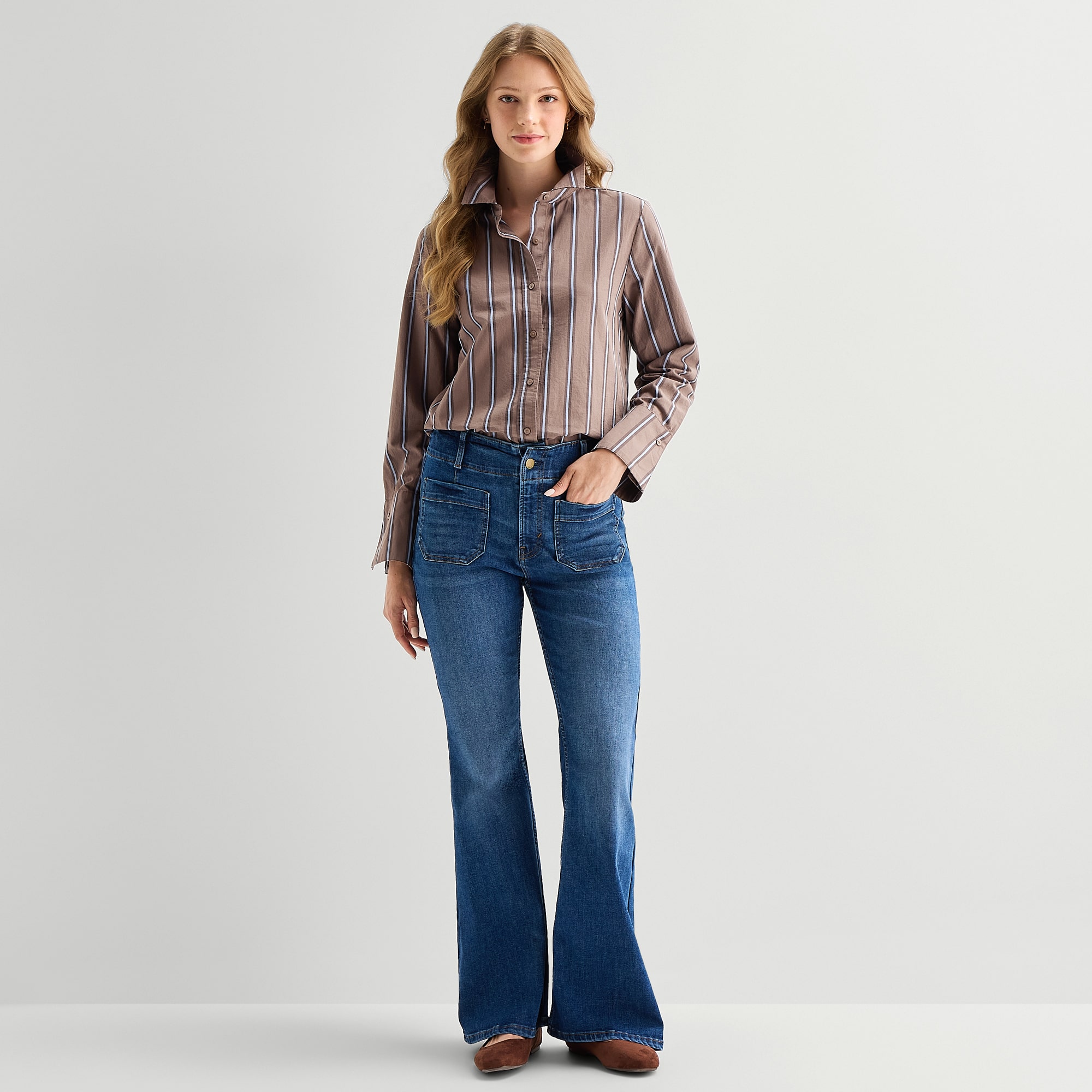 A.N.A Womens Tall Cuffed Long Sleeve Regular Fit Button-Down Shirt