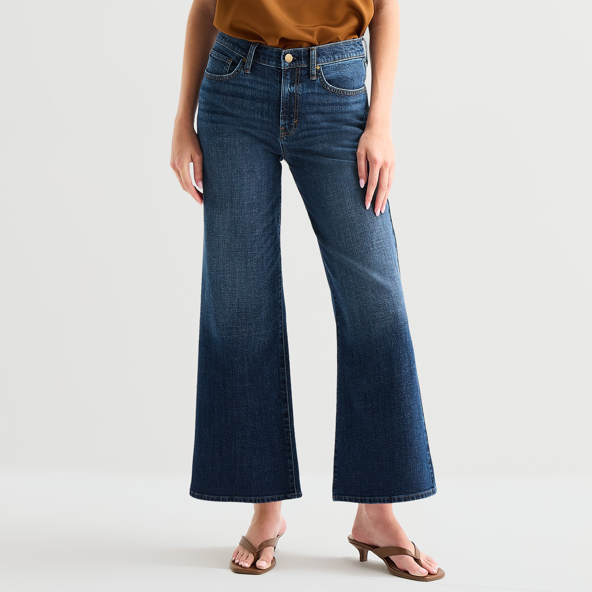 A.N.A Womens Highest Rise Wide Leg Cropped Jean