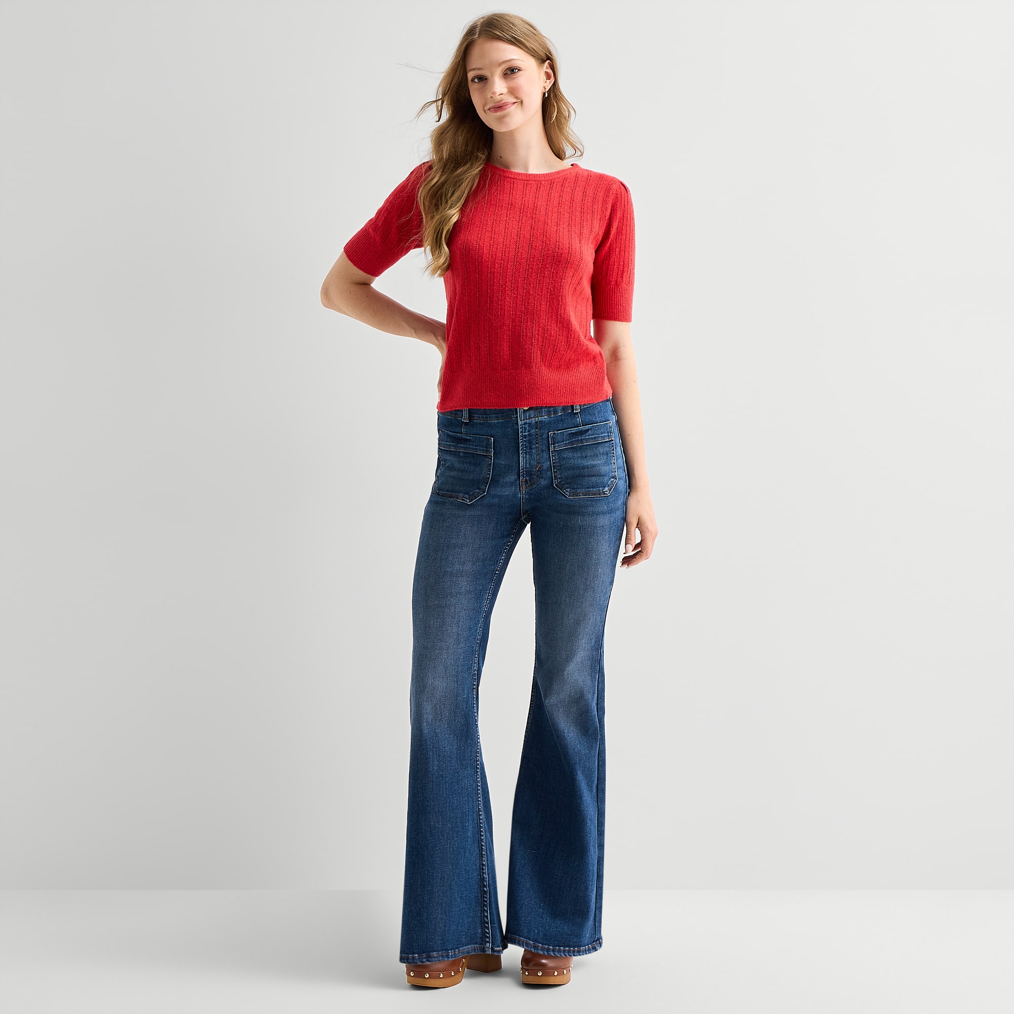A.N.A Patch Pocket Womens Highest Rise Flare Leg Jean