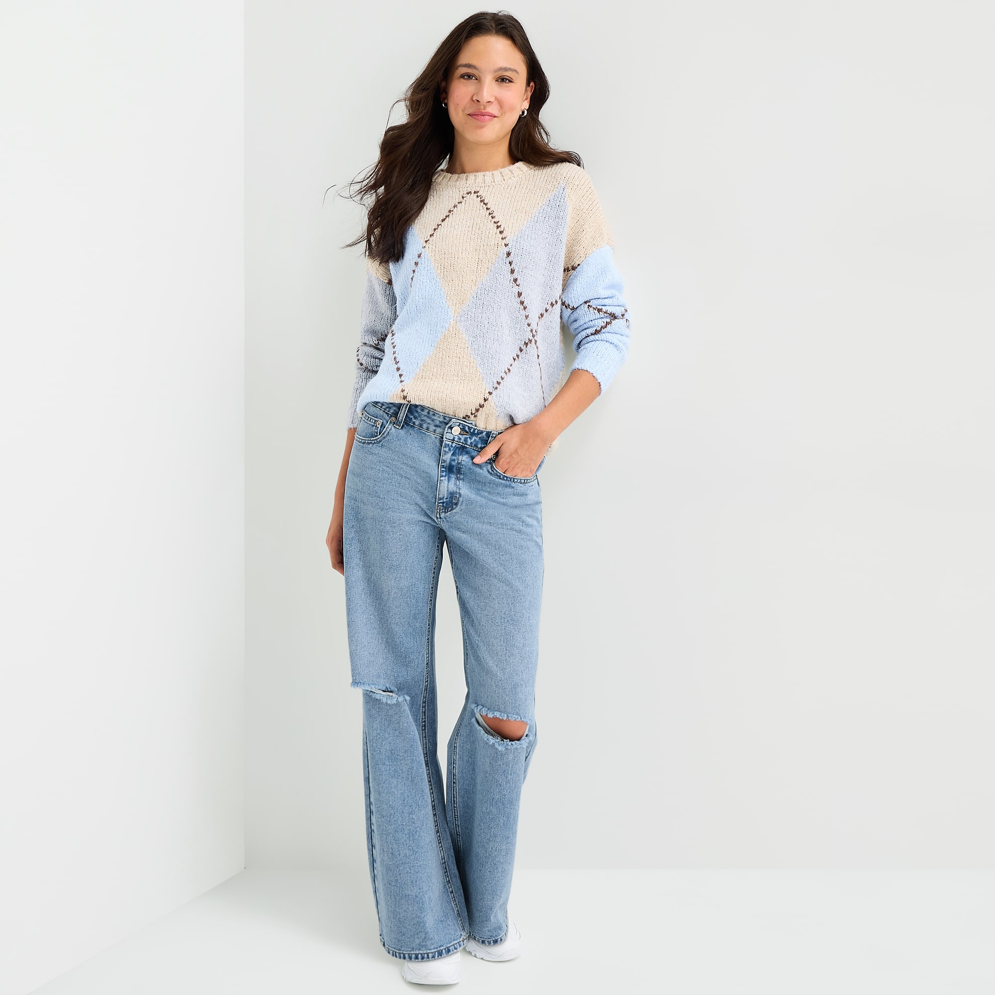 Forever 21 Womens Juniors Mid Rise Loose Fit Jean