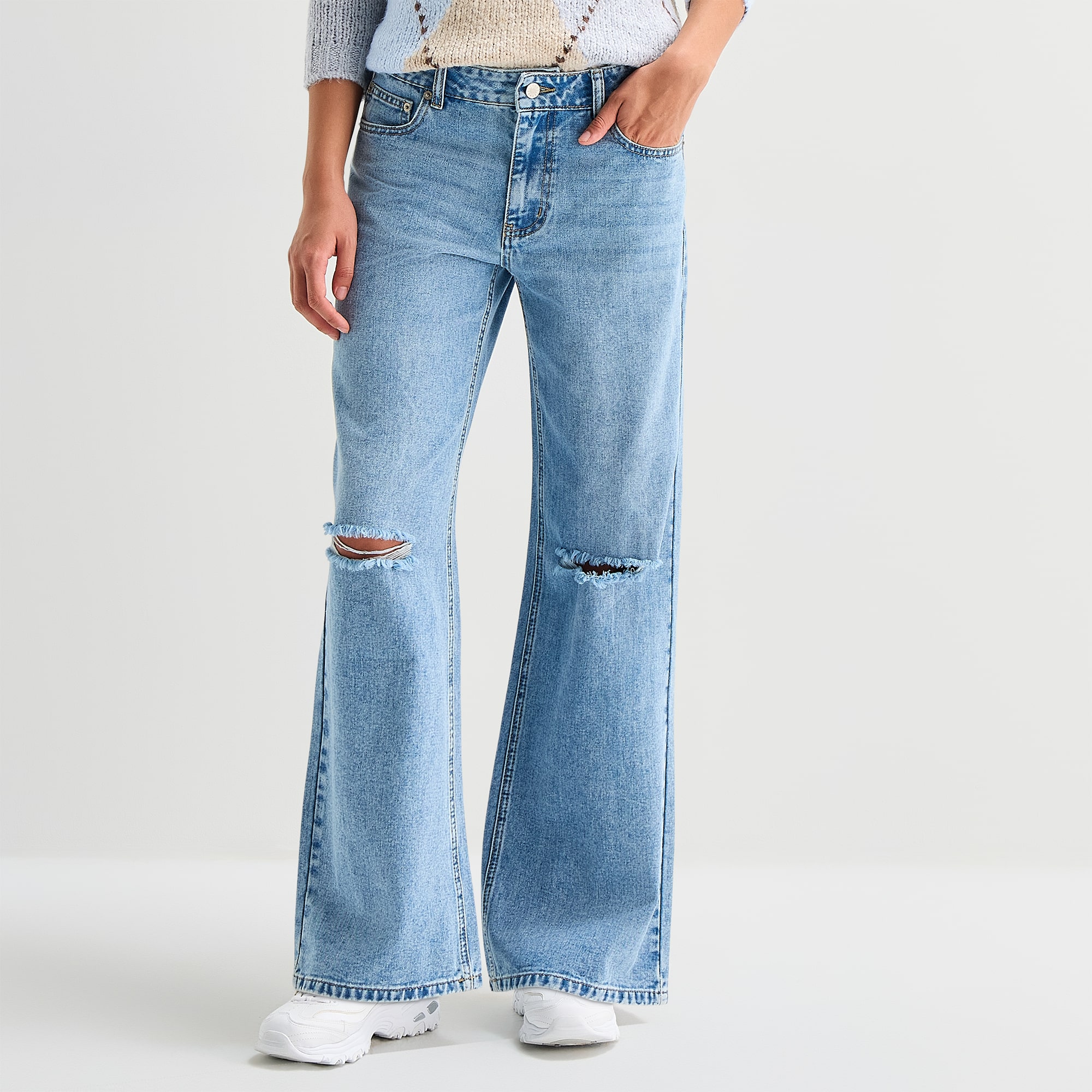 Forever 21 Womens Juniors Mid Rise Loose Fit Jean