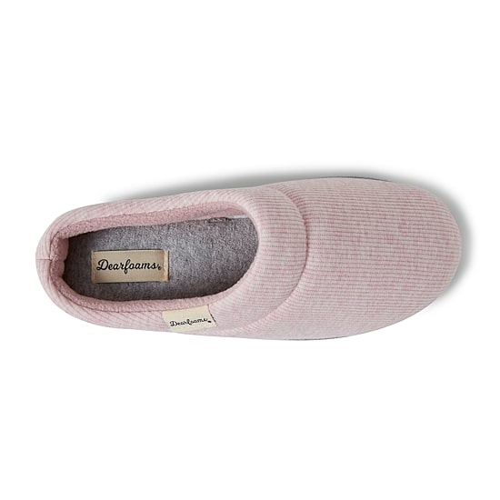 Dearfoams Lacey Rib Knit Womens Clog Slippers