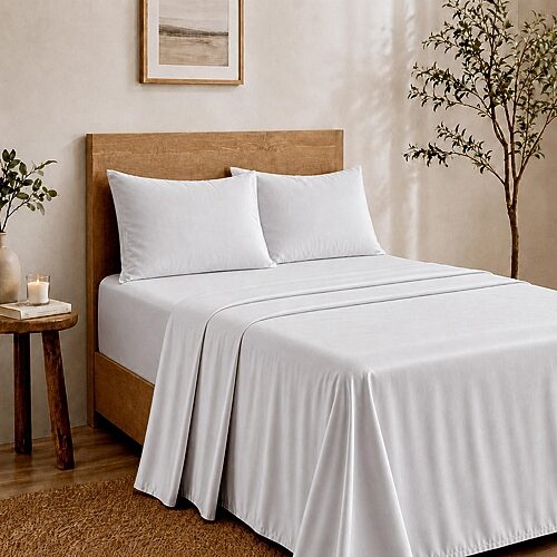 Kathy Ireland Egyptian Cotton Certified 500tc Sheet Set, One Size, White