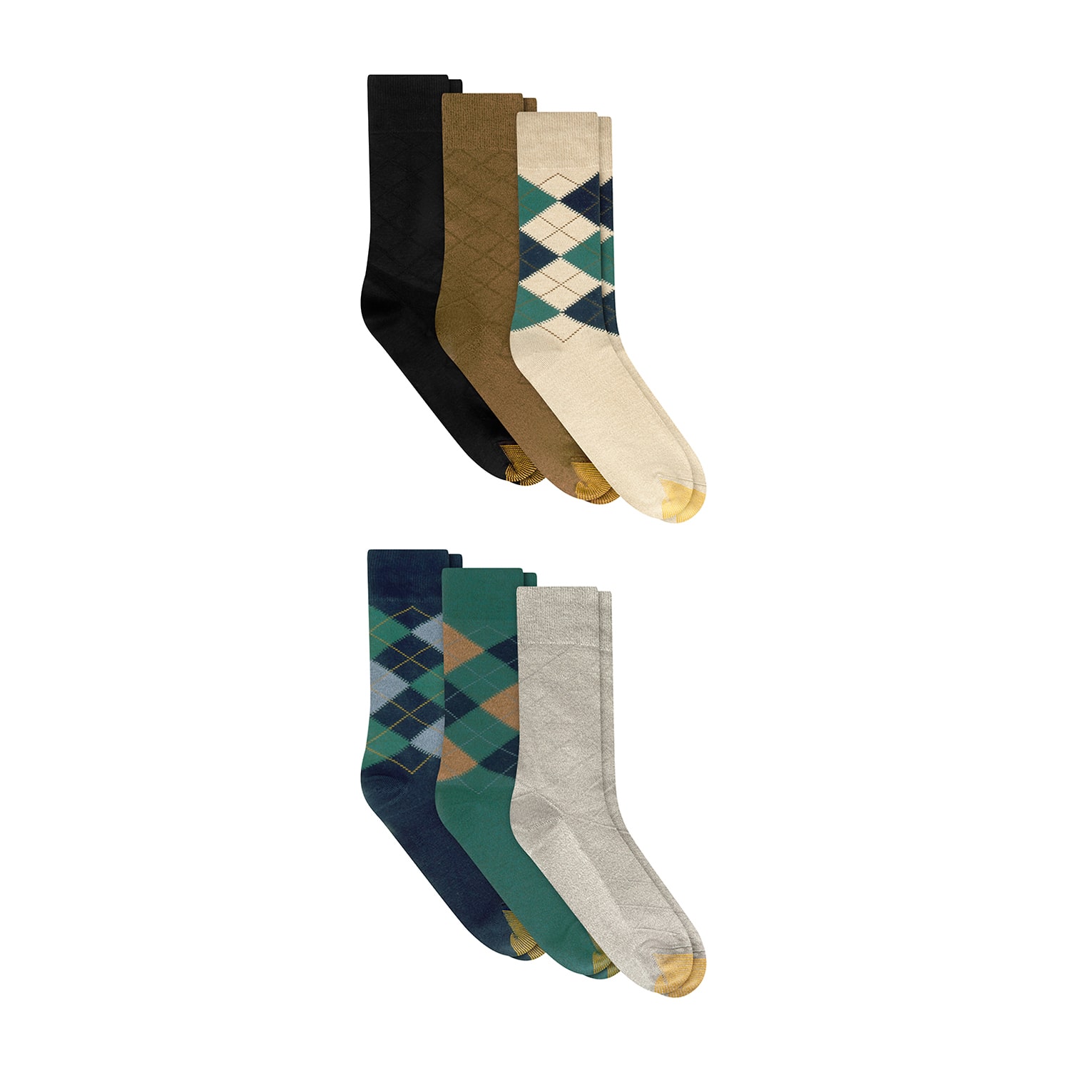 Gold Toe Mens 6 Pair Crew Socks