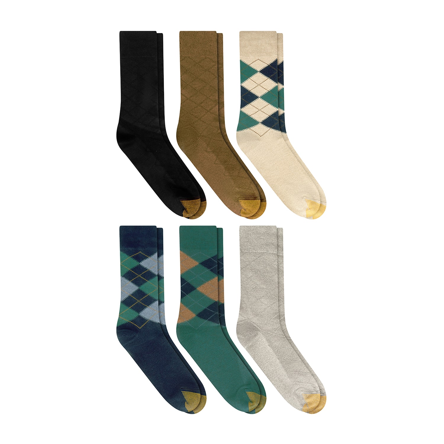 Gold Toe Mens 6 Pair Crew Socks