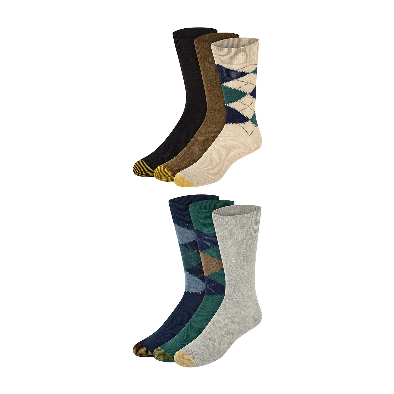 Gold Toe Mens 6 Pair Crew Socks