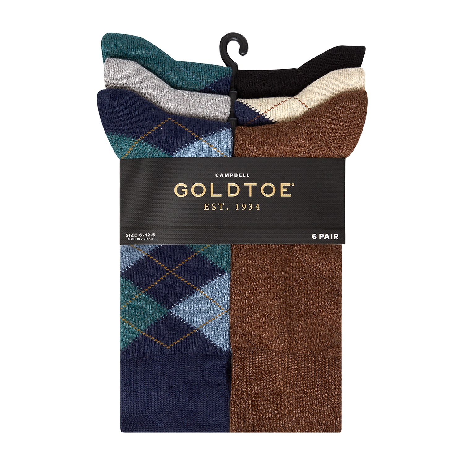 Gold Toe Mens 6 Pair Crew Socks