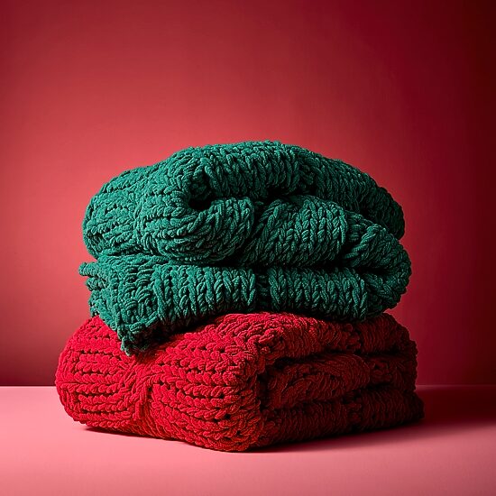 North Pole Trading Co. Chunky Cable Knit Chenille Throw