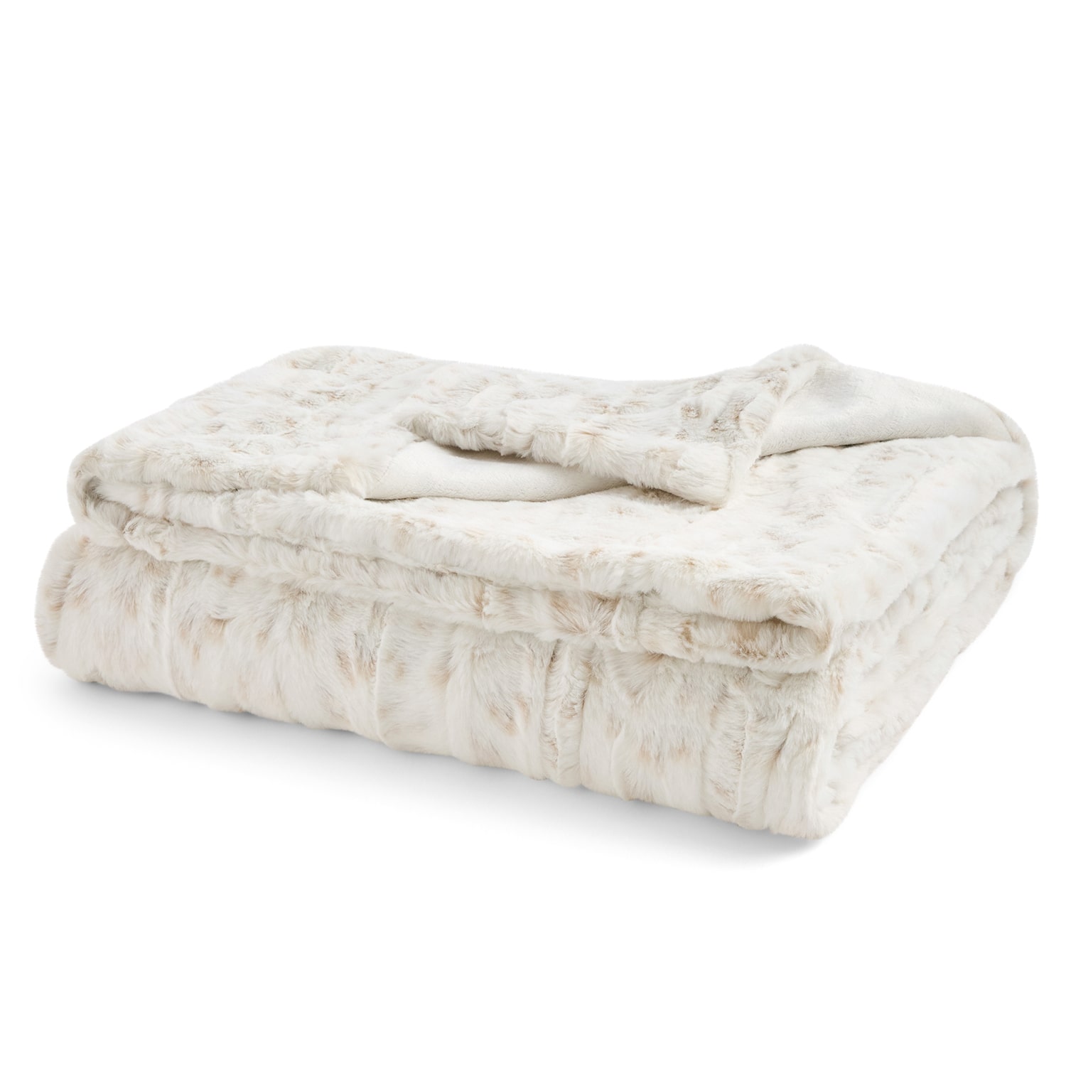 North Pole Trading Co. Snow Leopard Faux Fur Throw