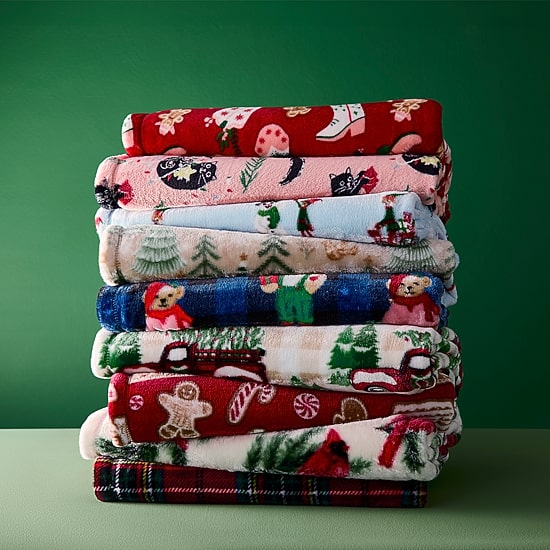 North Pole Trading Co. Holiday Velvet Plush Throw