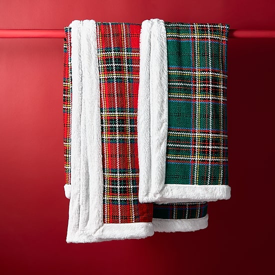 North Pole Trading Co. Boucle Chenille Plaid Throw