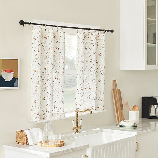 No 918 Mirabelle Ditsy Floral 2-pc. Rod Pocket Window Tier