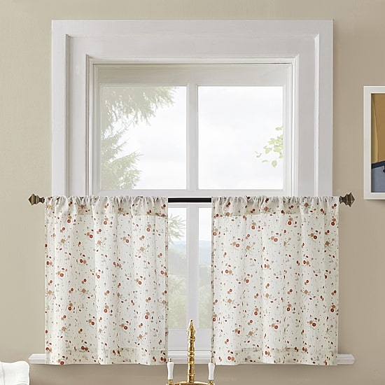 No 918 Mirabelle Ditsy Floral 2-pc. Rod Pocket Window Tier