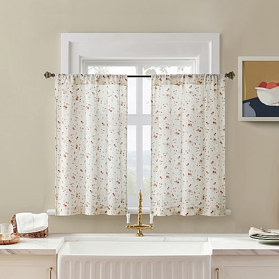 No 918 Mirabelle Ditsy Floral 2-pc. Rod Pocket Window Tier