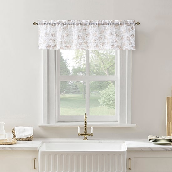 No 918 Jacqueline Tonal Floral Puff Print 2-pc. Rod Pocket Window Tier