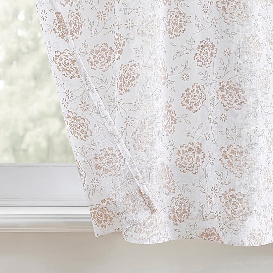 No 918 Jacqueline Tonal Floral Puff Print 2-pc. Rod Pocket Window Tier