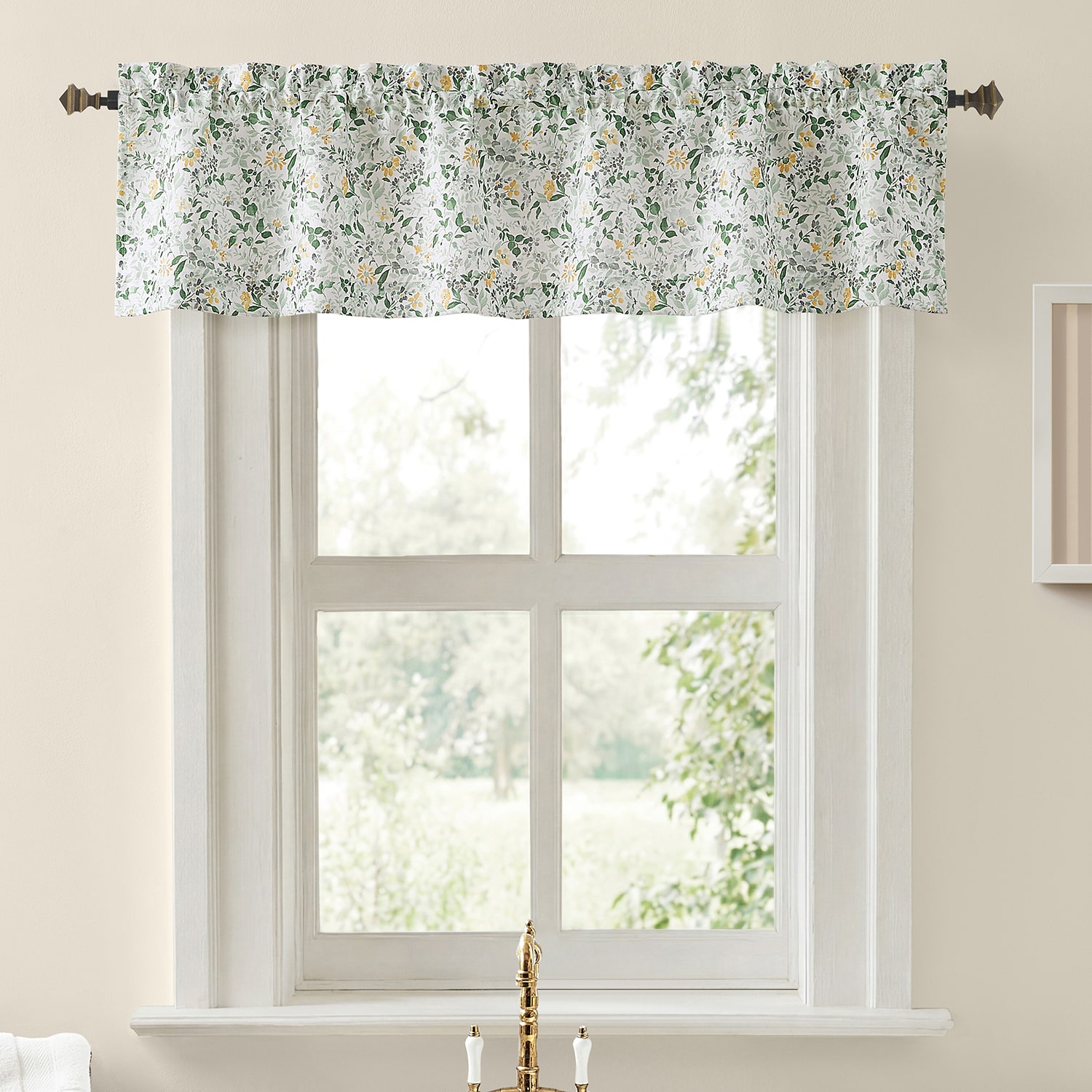 No 918 Portia Watercolor Wildflower Rod Pocket Tailored Valance