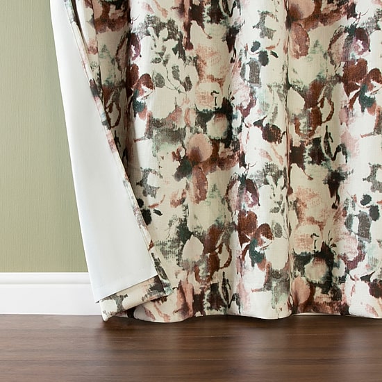 Sun Zero Audrey Abstract Floral Grommet Top 100% Blackout Single Curtain Panel