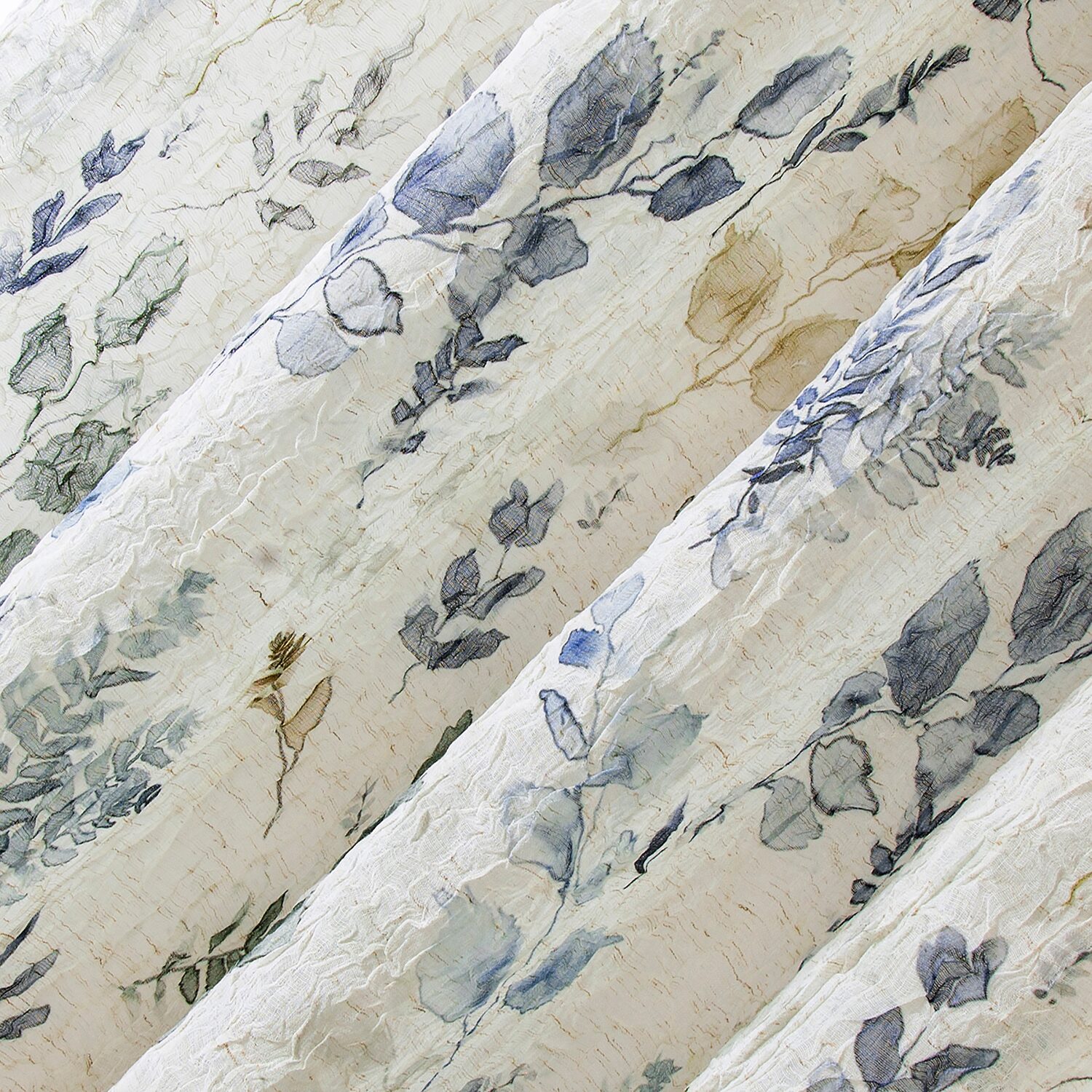 No 918 Marcella Watercolor Botanical Rod Pocket Semi-Sheer Single Curtain Panel