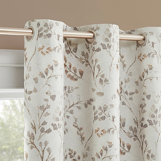 Sun Zero Bria Antique Botanical Grommet Top 100% Blackout Single Curtain Panel