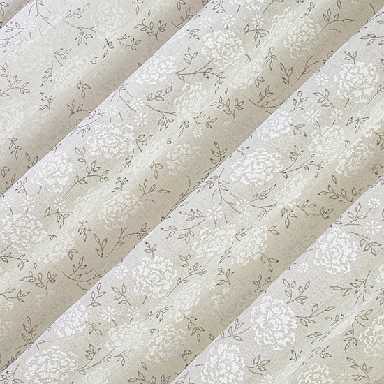 No 918 Jacqueline Tonal Floral Puff Print Rod Pocket Embellished Semi-Sheer Single Curtain Panel