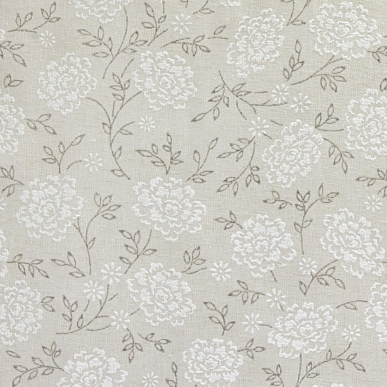 No 918 Jacqueline Tonal Floral Puff Print Rod Pocket Embellished Semi-Sheer Single Curtain Panel