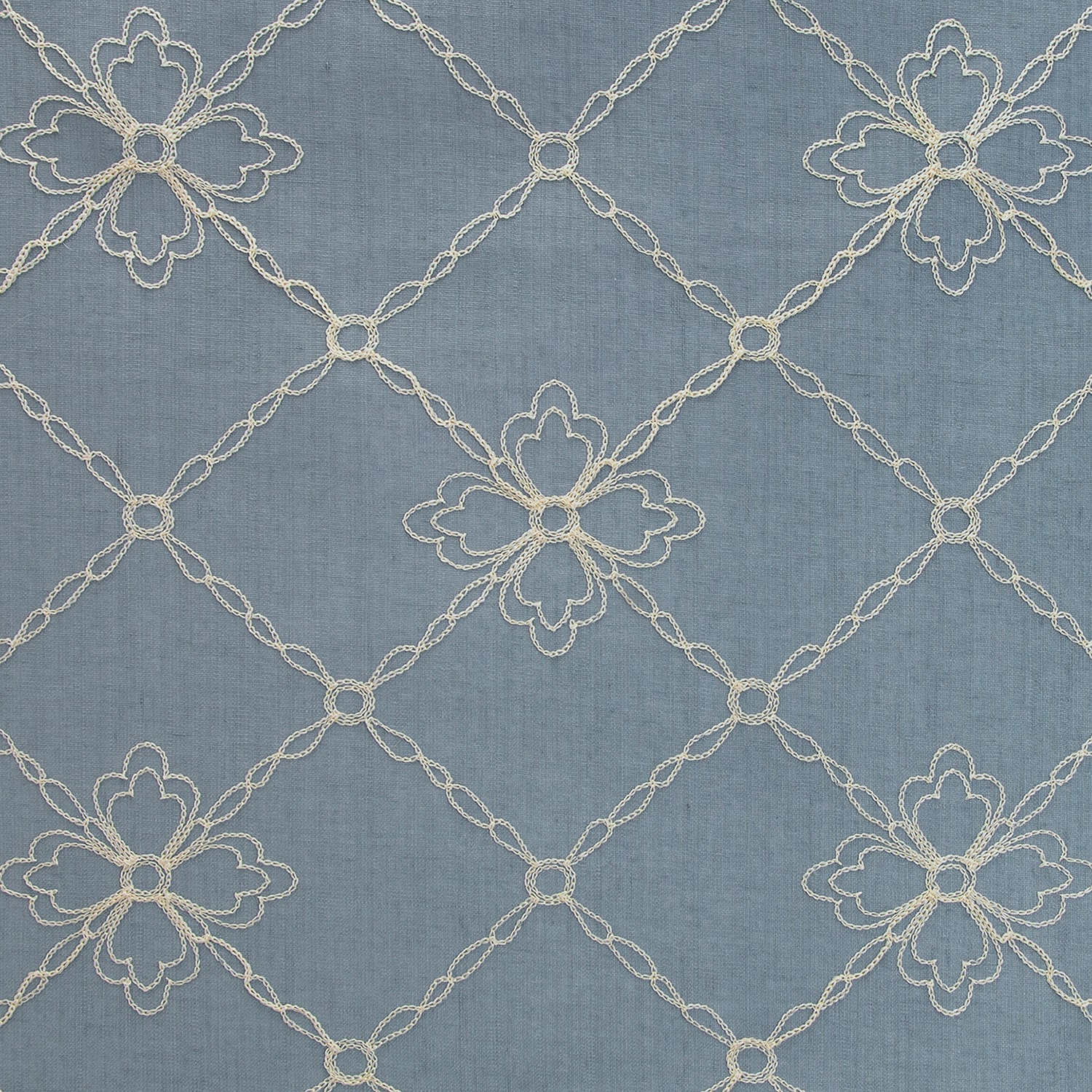Sun Zero Adria Trellis Embroidered Grommet Top 100% Blackout Single Curtain Panel