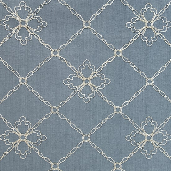Sun Zero Adria Trellis Embroidered Grommet Top 100% Blackout Single Curtain Panel