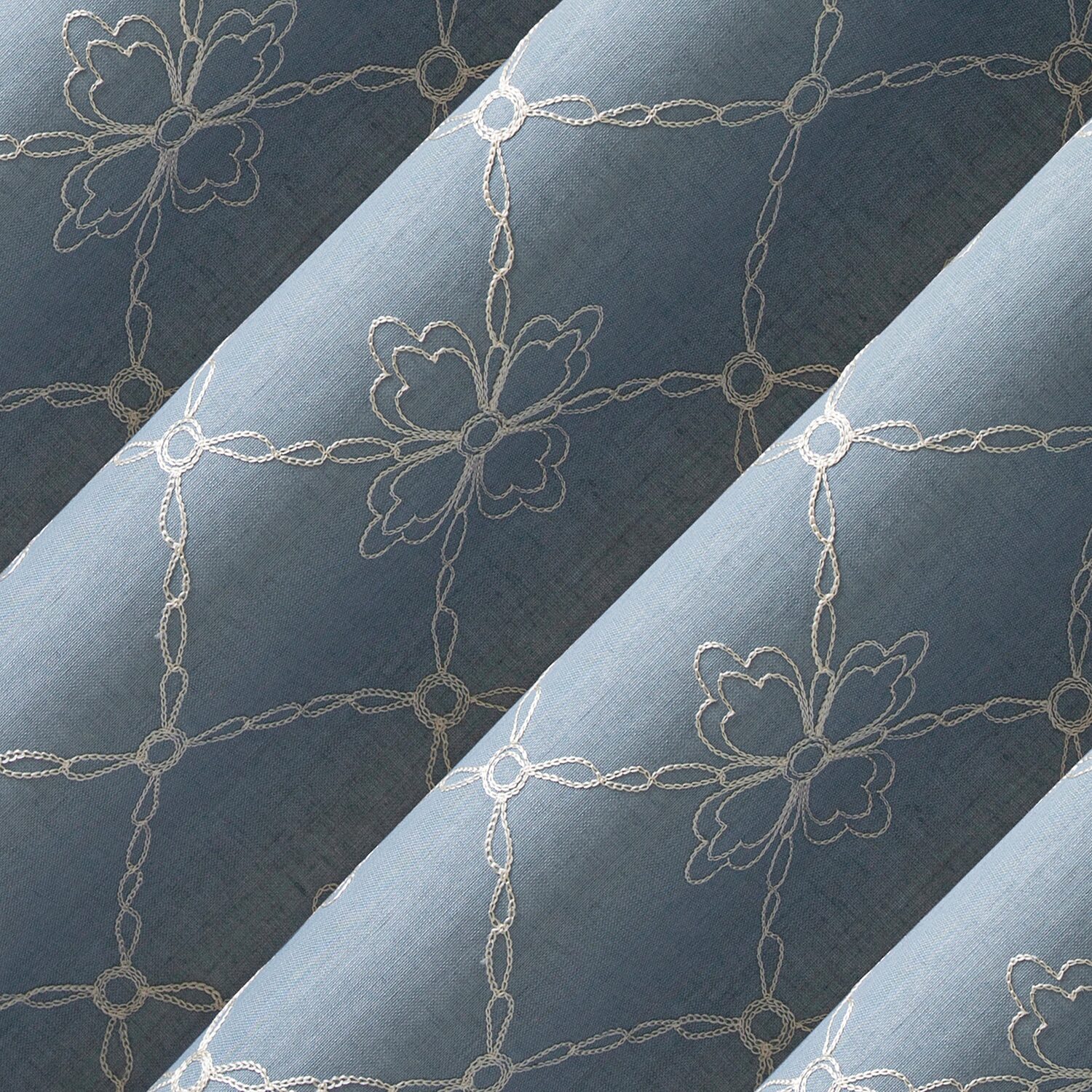 Sun Zero Adria Trellis Embroidered Grommet Top 100% Blackout Single Curtain Panel