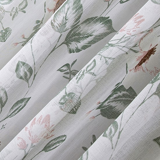 No 918 Anya Floral Puff Print Sheer Rod Pocket Sheer Single Curtain Panel