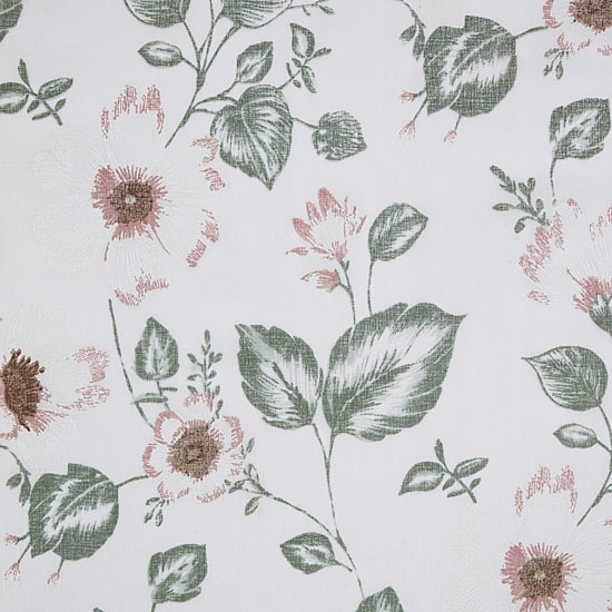 No 918 Anya Floral Puff Print Sheer Rod Pocket Sheer Single Curtain Panel