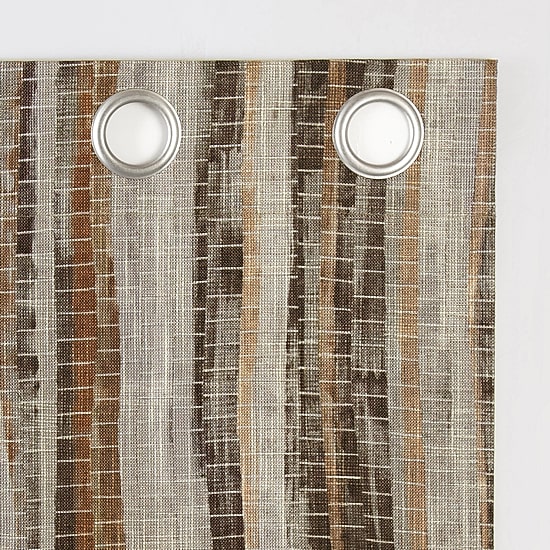 Sun Zero Avila Abstract Stripe Grommet Top 100% Blackout Single Curtain Panel
